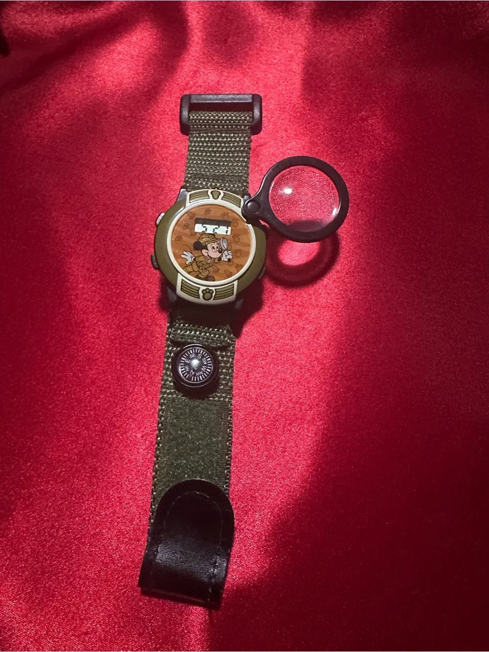 Disney Olive Green Kids' Adventure Wristband Watch with Magnifier